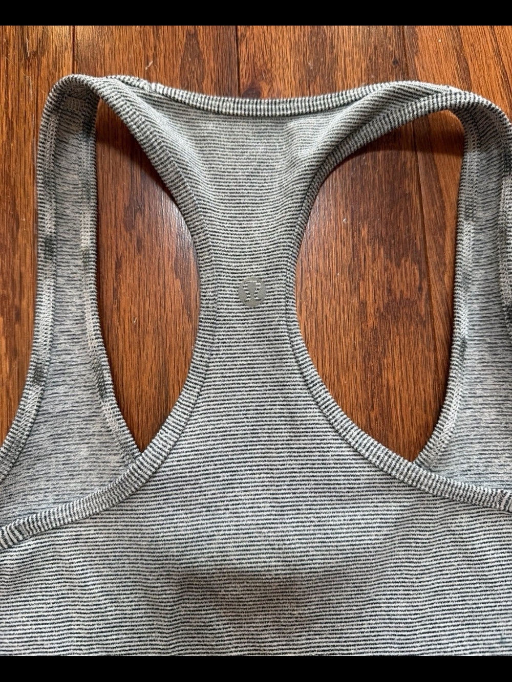 lululemon athletica Gray Striped Racerback Tank Top